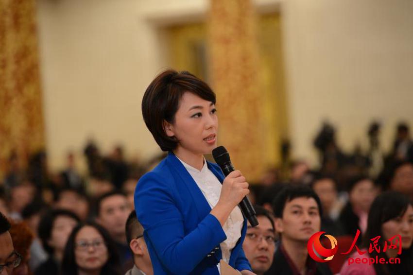 中央電視臺記者提問（人民網(wǎng) 張啟川攝）