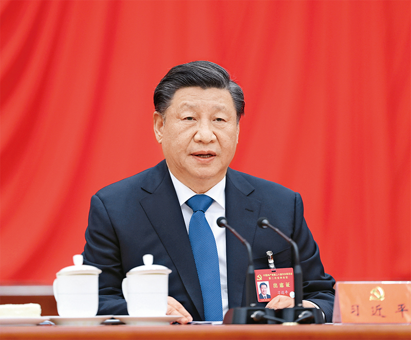 中國共產(chǎn)黨第二十屆中央委員會第二次全體會議，於2023年2月26日至28日在北京舉行。中央委員會總書記習(xí)近平作重要講話。 新華社記者 鞠鵬/攝