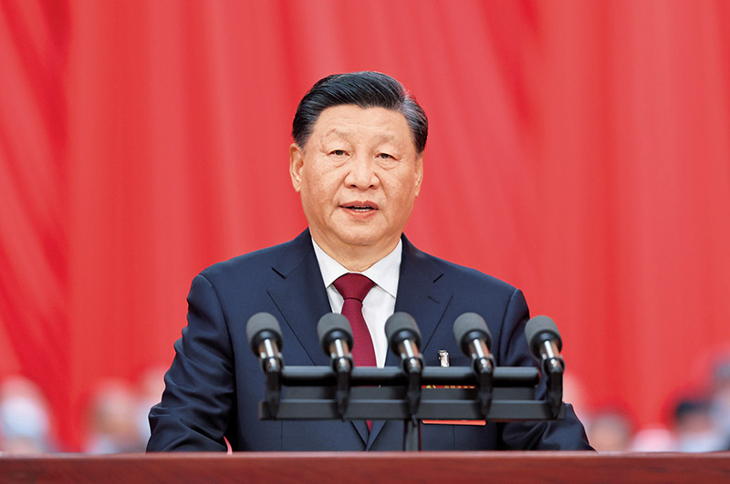 2022年10月16日，中國共產(chǎn)黨第二十次全國代表大會在北京人民大會堂開幕。習近平代表第十九屆中央委員會向大會作報告。 新華社記者 姚大偉/攝